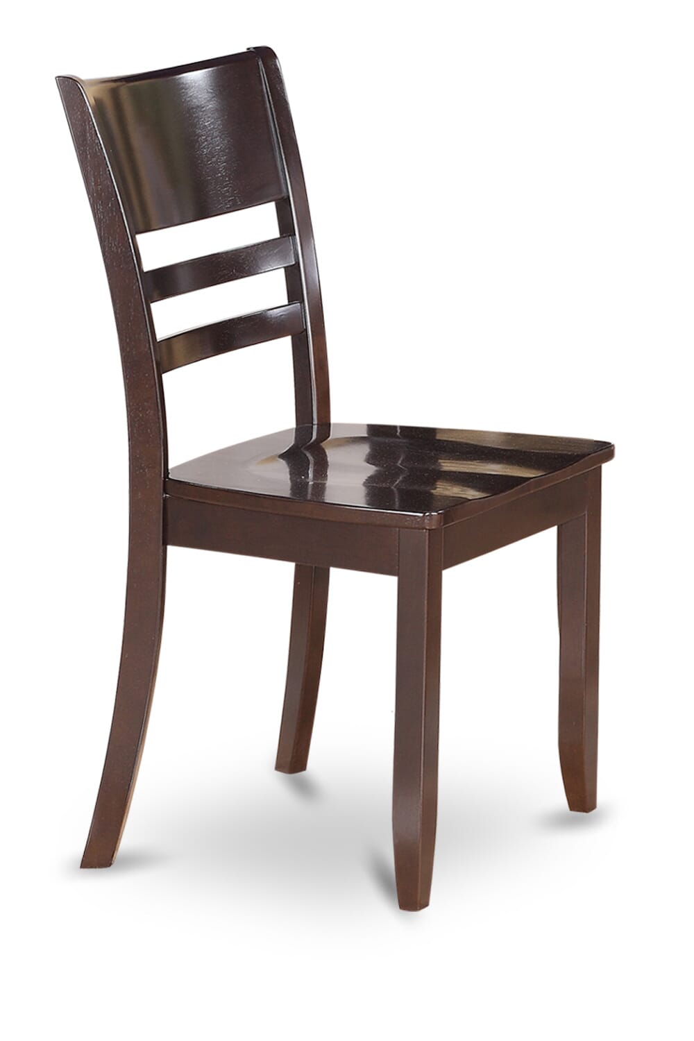 East West Furniture LYC-CAP-W Lynfield Dining Room Chairs - Ladder Back Solid Wood Seat Chairs