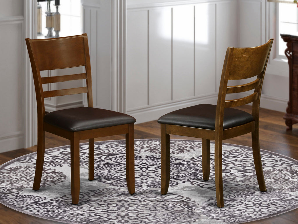 East West Furniture LYC-ESP-LC Lynfield Dining Chairs - Faux Leather Upholstered Wooden Chairs