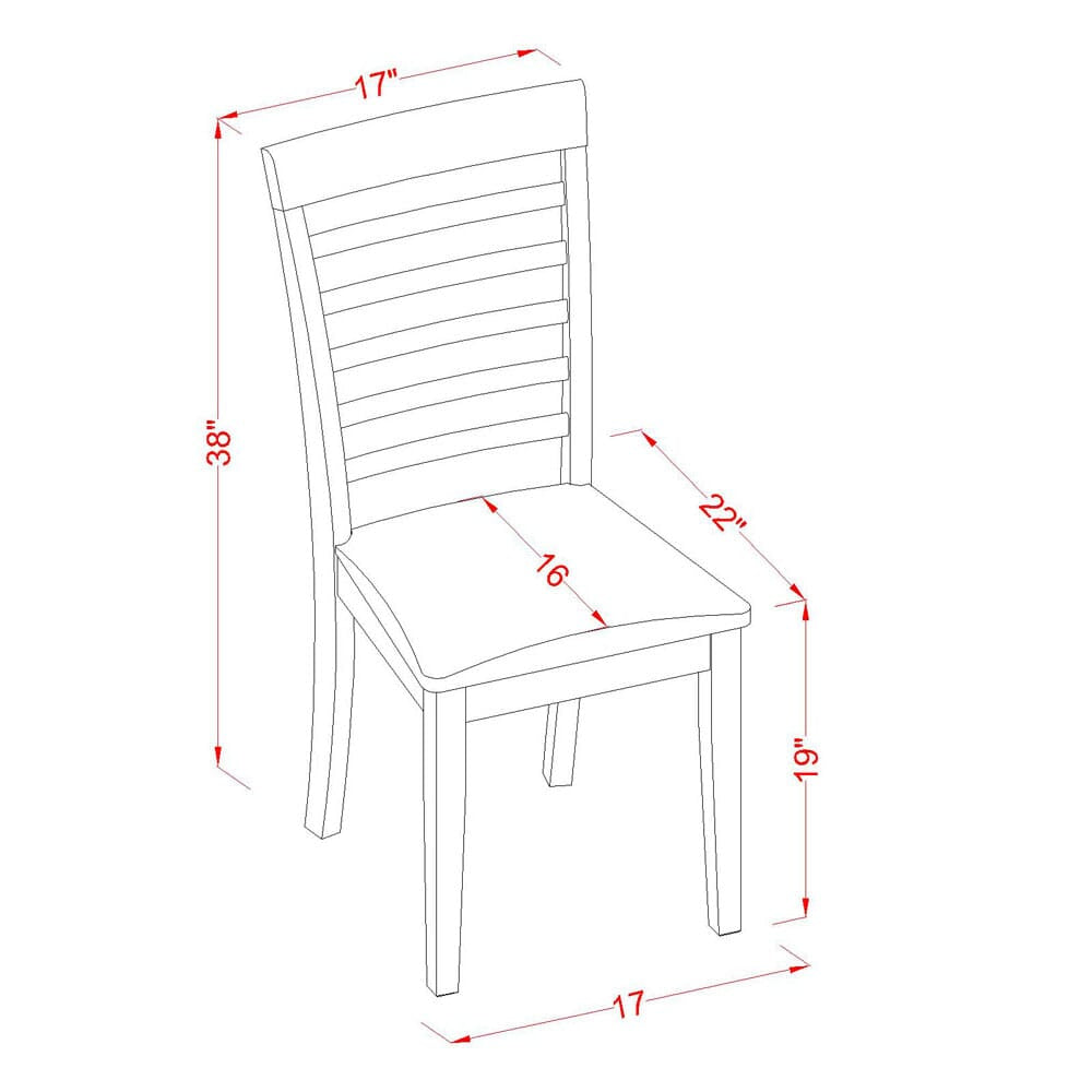 East West Furniture MLC-SBR-C Milan  Dining Chairs - Linen Fabric Upholstered Wood Chairs
