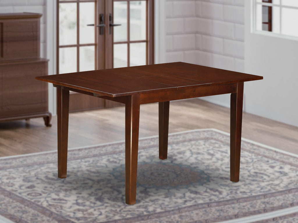 East West Furniture MLT-MAH-T Milan  Dining Room Table - a Rectangle kitchen Table Top with Butterfly Leaf