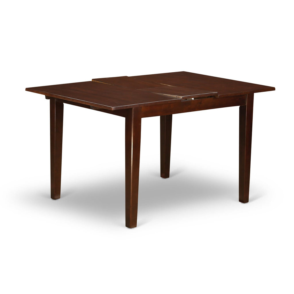 East West Furniture MLT-MAH-T Milan  Dining Room Table - a Rectangle kitchen Table Top with Butterfly Leaf