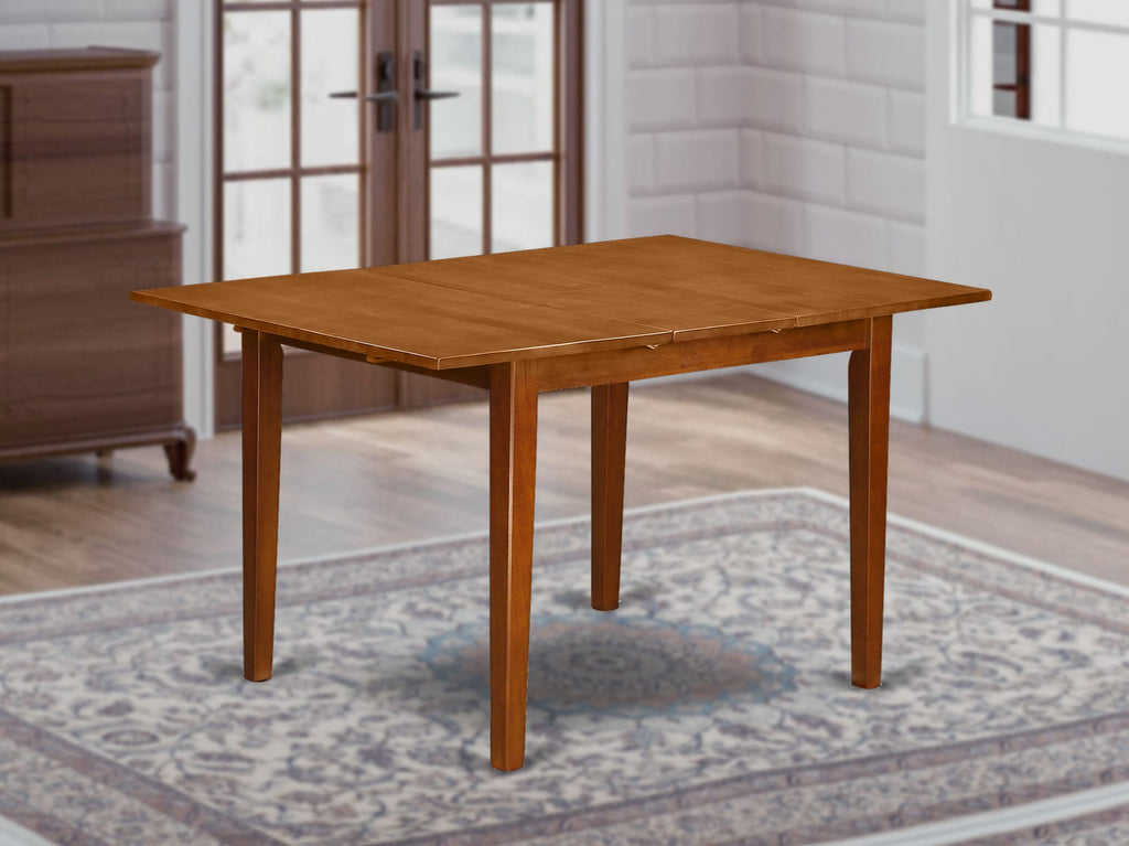 East West Furniture MLT-SBR-T Milan  Kitchen Dining Table - a Rectangle Wooden Table Top with Butterfly Leaf
