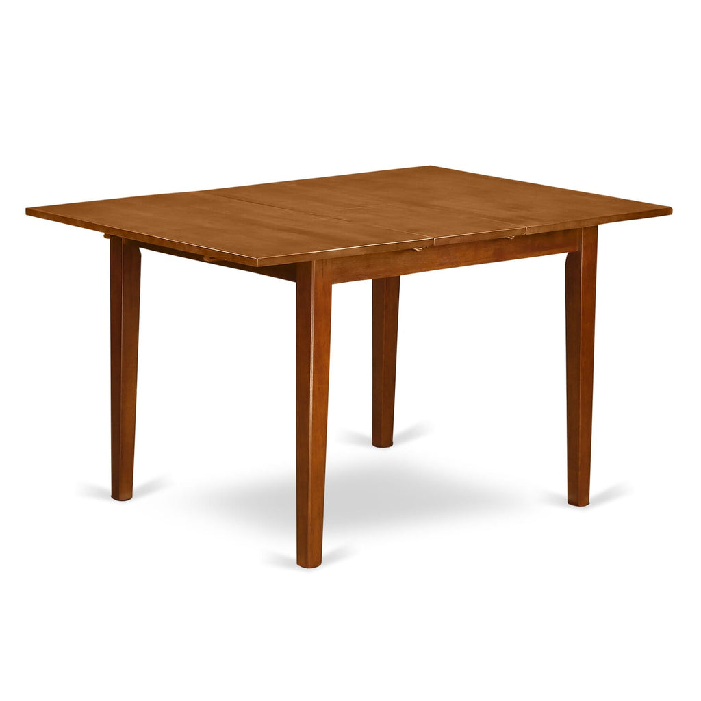 East West Furniture MLT-SBR-T Milan  Kitchen Dining Table - a Rectangle Wooden Table Top with Butterfly Leaf