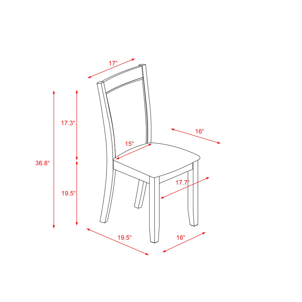 East West Furniture MZC0T15 Monza Dining Room Chairs Set of 2 - Baby Blue Linen Fabric Seat and High Chair Back - Wire Brushed linen white Finish (SET OF 2)