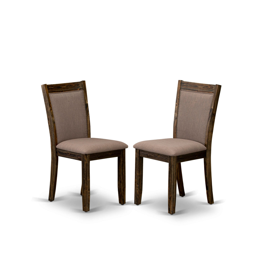 EAST WEST FURNITURE - X776MZ748-6 - 6-Pc Dining Set - 4 Dining Chairs, a Dining Bench and 1 Modern Dining Table (Distressed Jacobean Finish)