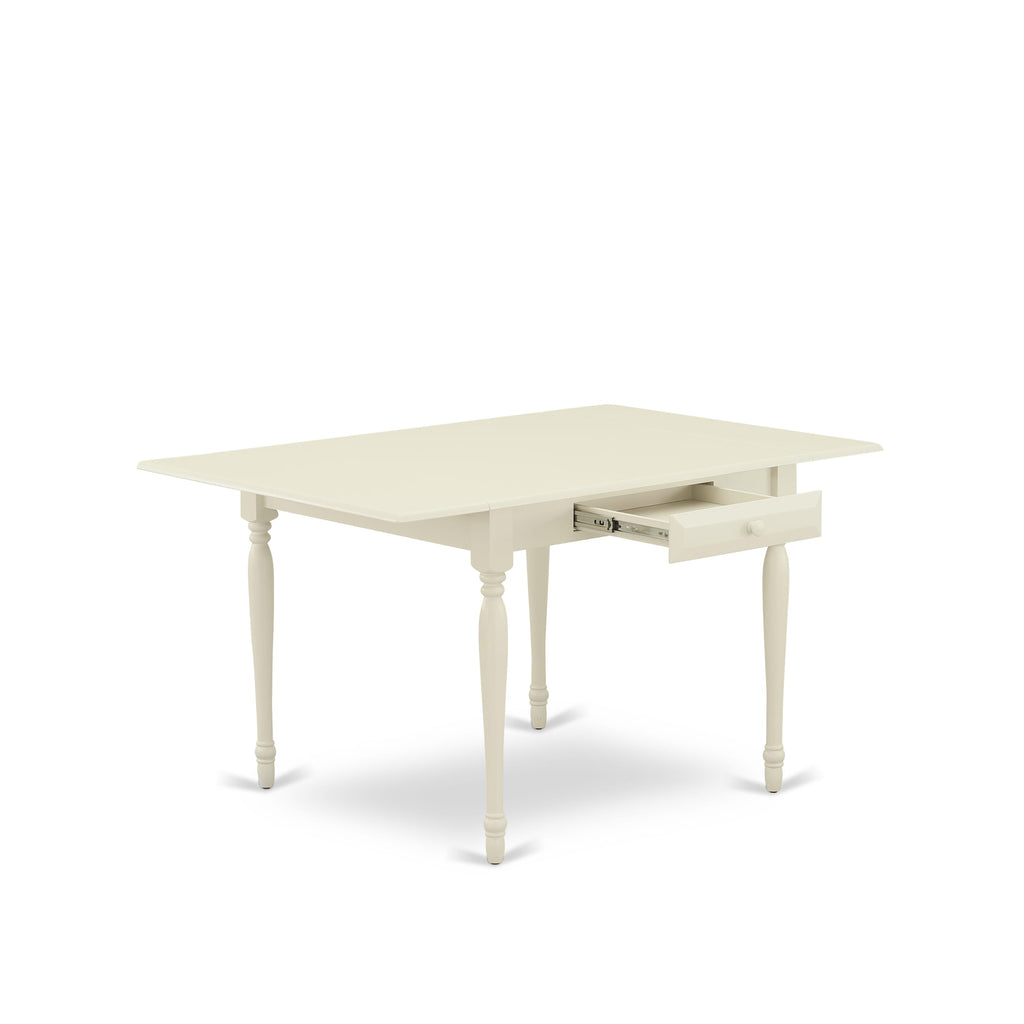 East West Furniture MZT-LWH-T Monza Dining Table - a Rectangle Wooden Table Top with Dropleaf & Stylish Legs