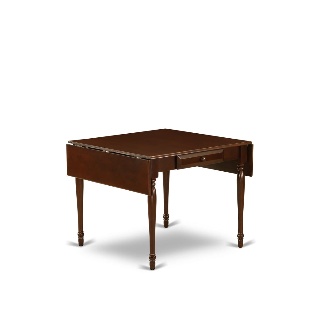 East West Furniture MZT-MAH-T Monza Kitchen Table - a Rectangle Dining Table Top with Dropleaf & Stylish Legs