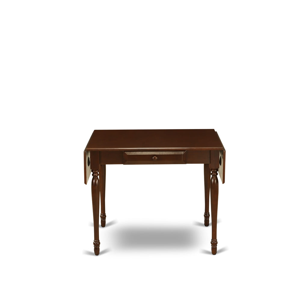 East West Furniture MZT-MAH-T Monza Kitchen Table - a Rectangle Dining Table Top with Dropleaf & Stylish Legs