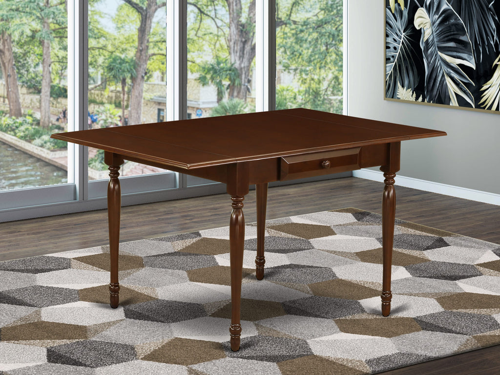 East West Furniture MZT-MAH-T Monza Kitchen Table - a Rectangle Dining Table Top with Dropleaf & Stylish Legs
