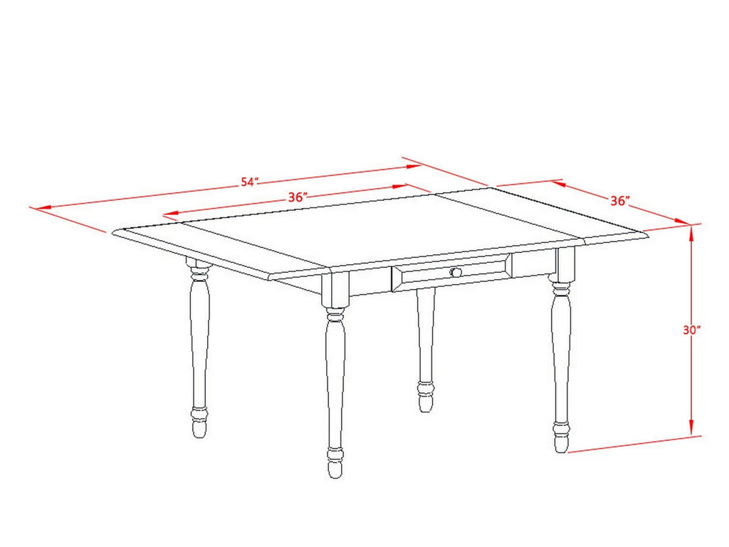 East West Furniture MZT-MAH-T Monza Kitchen Table - a Rectangle Dining Table Top with Dropleaf & Stylish Legs