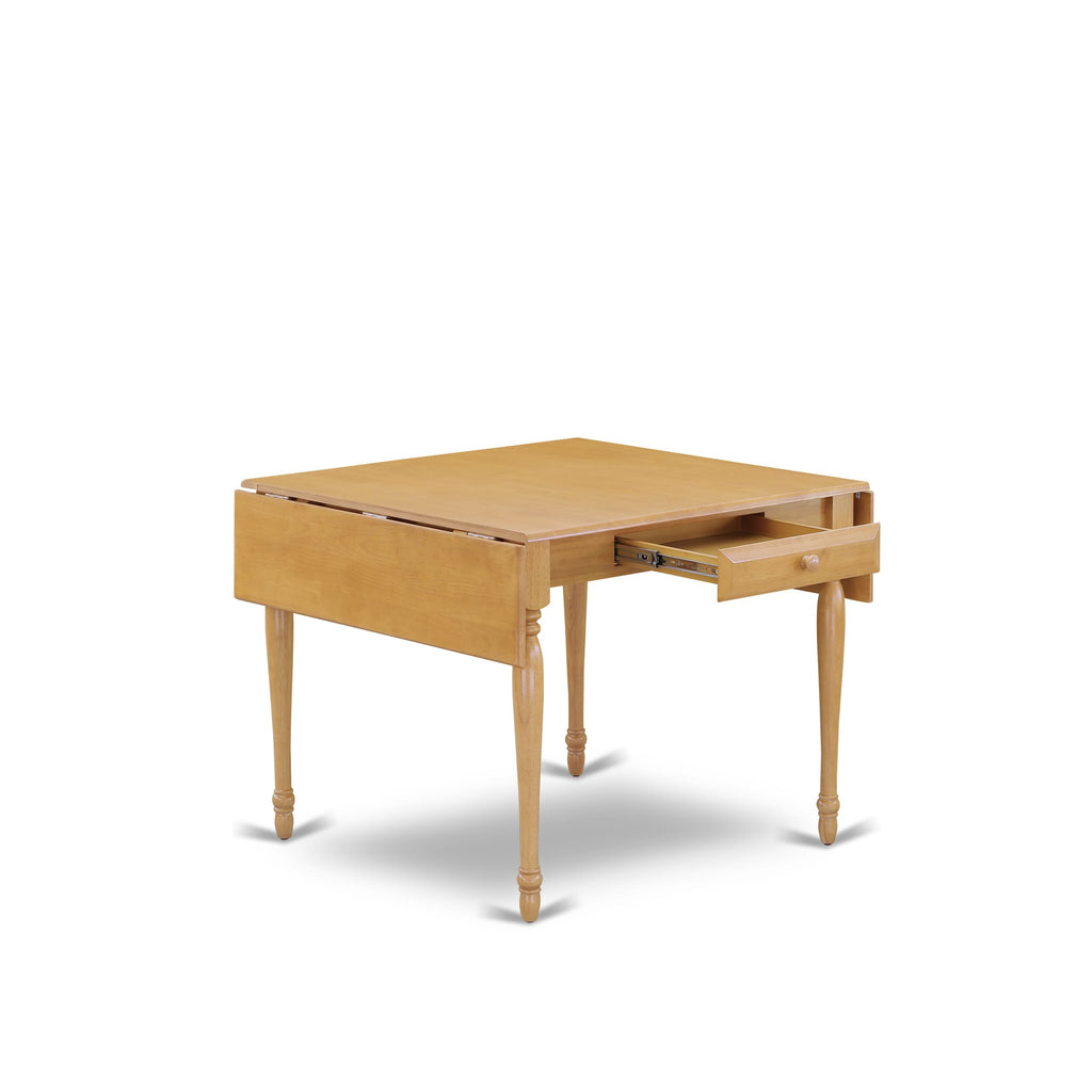 East West Furniture MZT-OAK-T Monza Modern Kitchen Table - a Rectangle Dining Table Top with Dropleaf & Stylish Legs