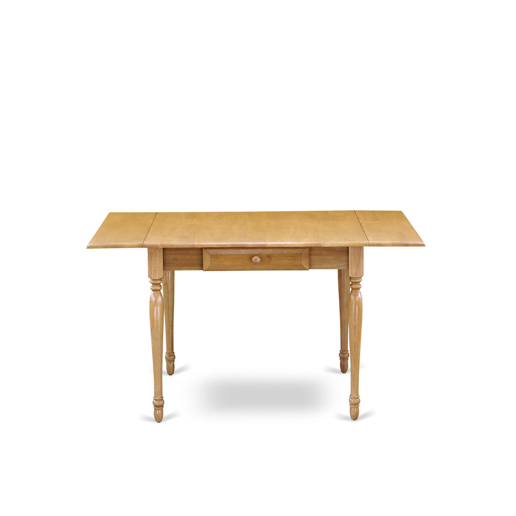East West Furniture MZT-OAK-T Monza Modern Kitchen Table - a Rectangle Dining Table Top with Dropleaf & Stylish Legs