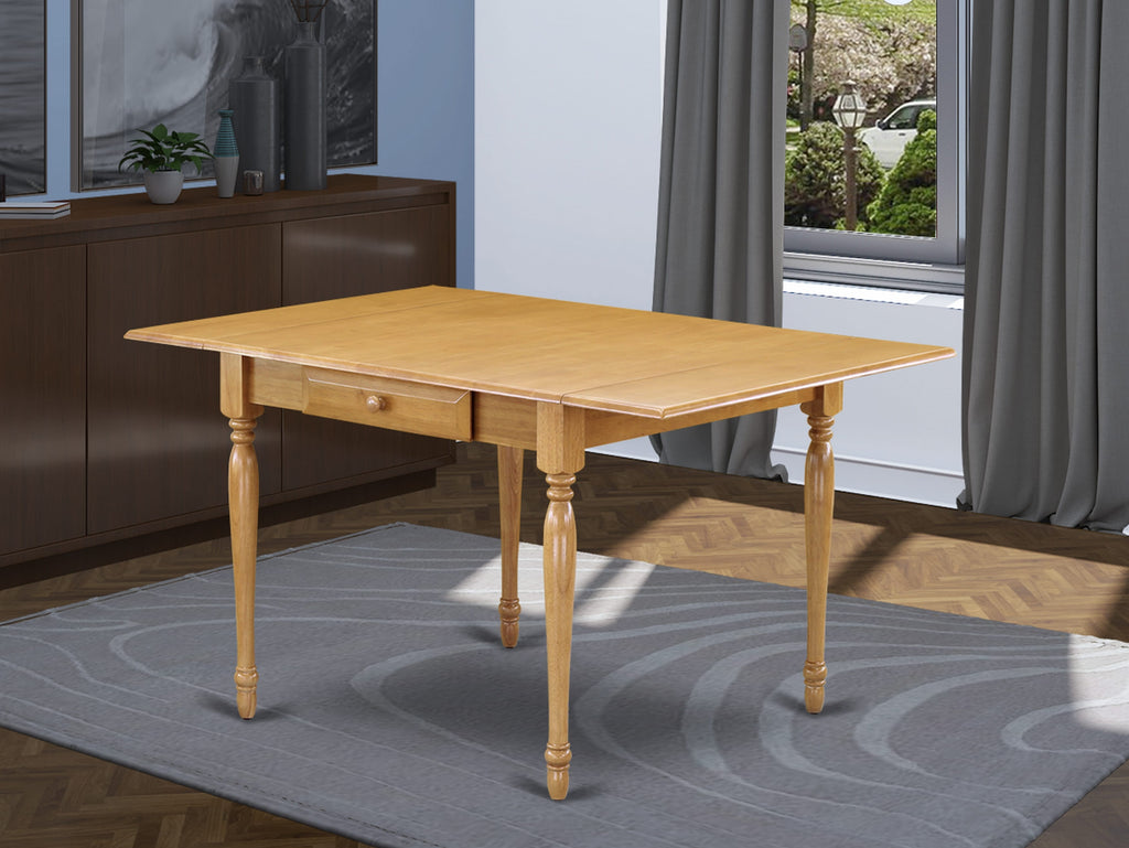 East West Furniture MZT-OAK-T Monza Modern Kitchen Table - a Rectangle Dining Table Top with Dropleaf & Stylish Legs