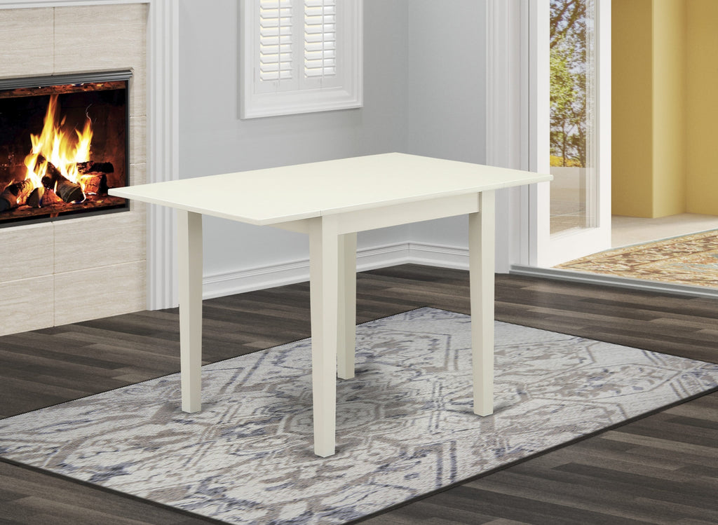 East West Furniture NDT-LWH-T Norden Mid-Century Modern Dining Table - a Rectangle Dining Table Top with Dropleaf & Stylish Legs