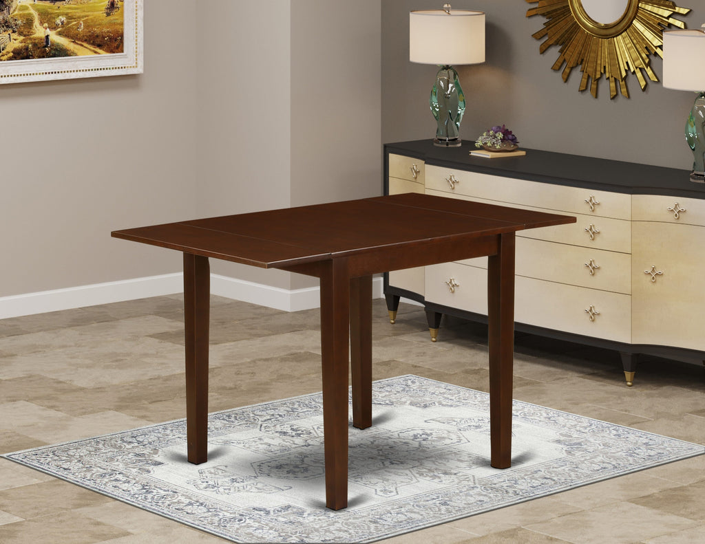 East West Furniture NDT-MAH-T Norden Kitchen Table - a Rectangle Dining Table Top with Dropleaf & Stylish Legs