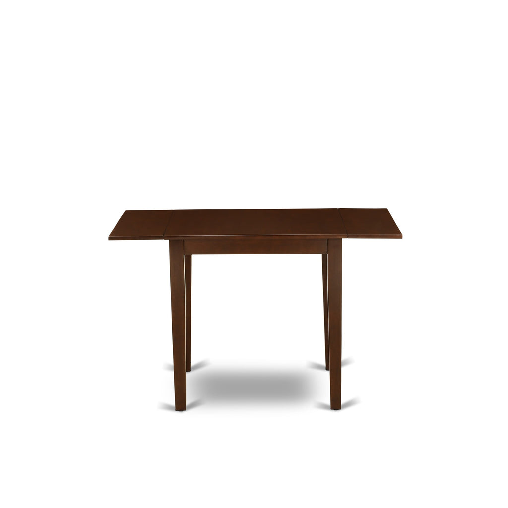 East West Furniture NDT-MAH-T Norden Kitchen Table - a Rectangle Dining Table Top with Dropleaf & Stylish Legs