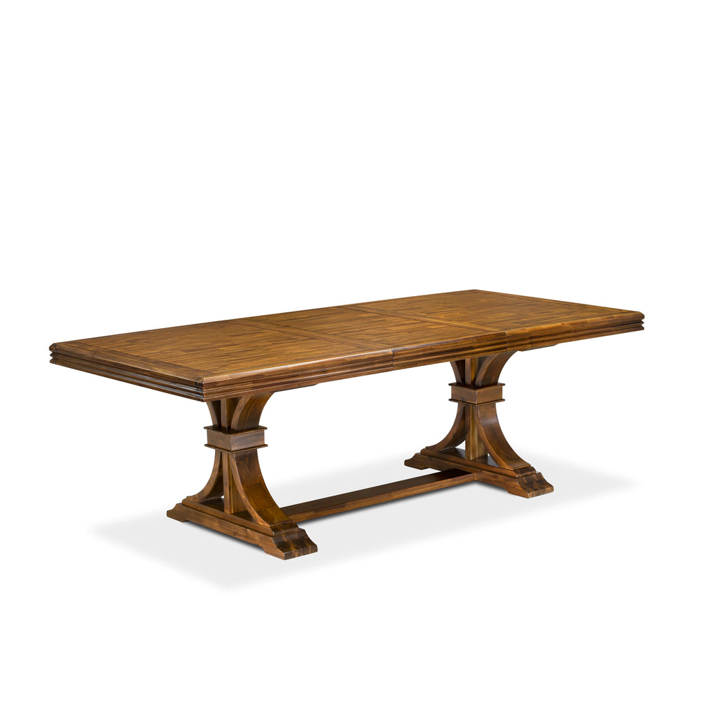Luxe by East West Furniture NEVE5-AWA-24 5-piece Kitchen Table Set consists of a Dining Table and 4 Black Linen Fabric Kitchen Chairs with Button tufted Back - Antique Walnut Finish