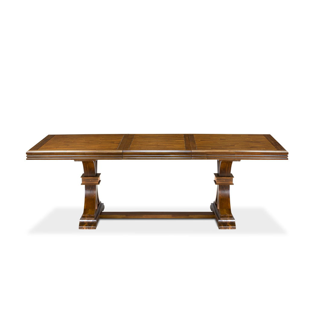 Luxe by East West Furniture NEVE5-AWA-24 5-piece Kitchen Table Set consists of a Dining Table and 4 Black Linen Fabric Kitchen Chairs with Button tufted Back - Antique Walnut Finish