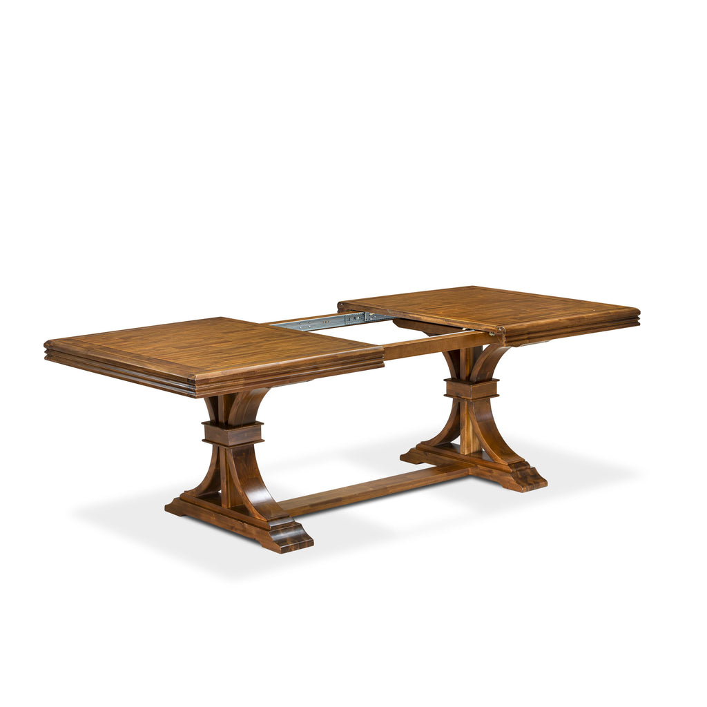 Luxe by East West Furniture NEVE5-AWA-24 5-piece Kitchen Table Set consists of a Dining Table and 4 Black Linen Fabric Kitchen Chairs with Button tufted Back - Antique Walnut Finish