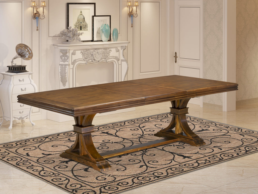 Luxe by East West Furniture NEVE5-AWA-24 5-piece Kitchen Table Set consists of a Dining Table and 4 Black Linen Fabric Kitchen Chairs with Button tufted Back - Antique Walnut Finish