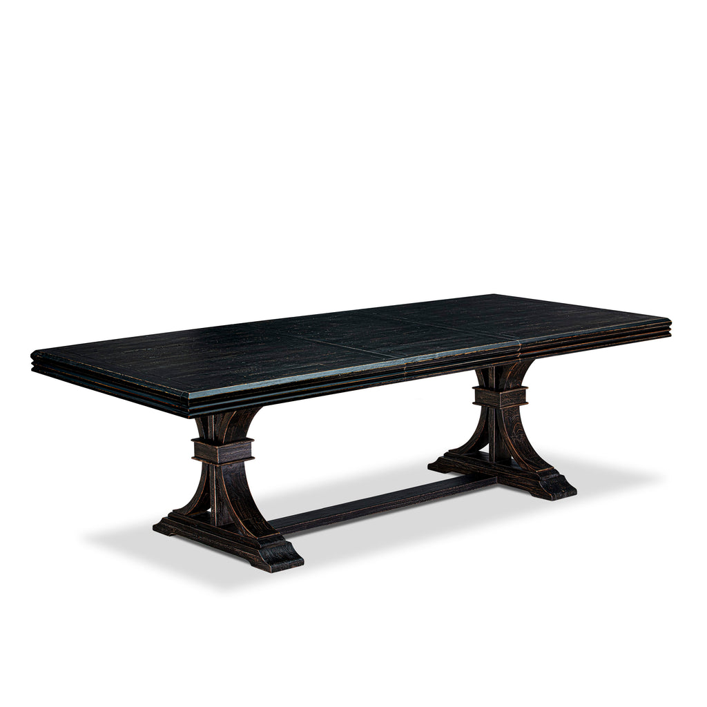 Luxe by East West Furniture - NET-SBB-TP - a Mid-Century Kitchen Table with Removable Rectangular tabletop  Sand Blasting Black Finish
