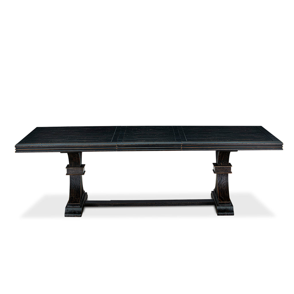 Luxe by East West Furniture - NET-SBB-TP - a Mid-Century Kitchen Table with Removable Rectangular tabletop  Sand Blasting Black Finish