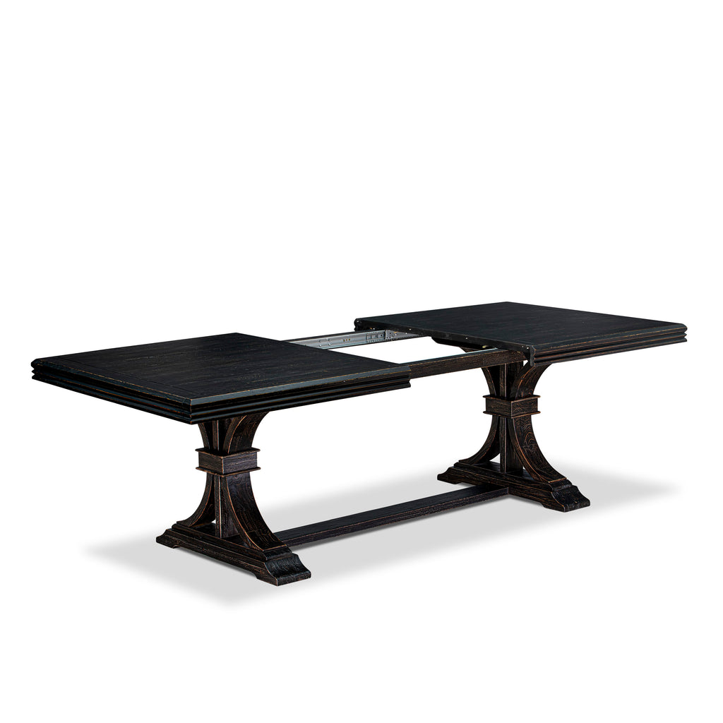 Luxe by East West Furniture - NET-SBB-TP - a Mid-Century Kitchen Table with Removable Rectangular tabletop  Sand Blasting Black Finish
