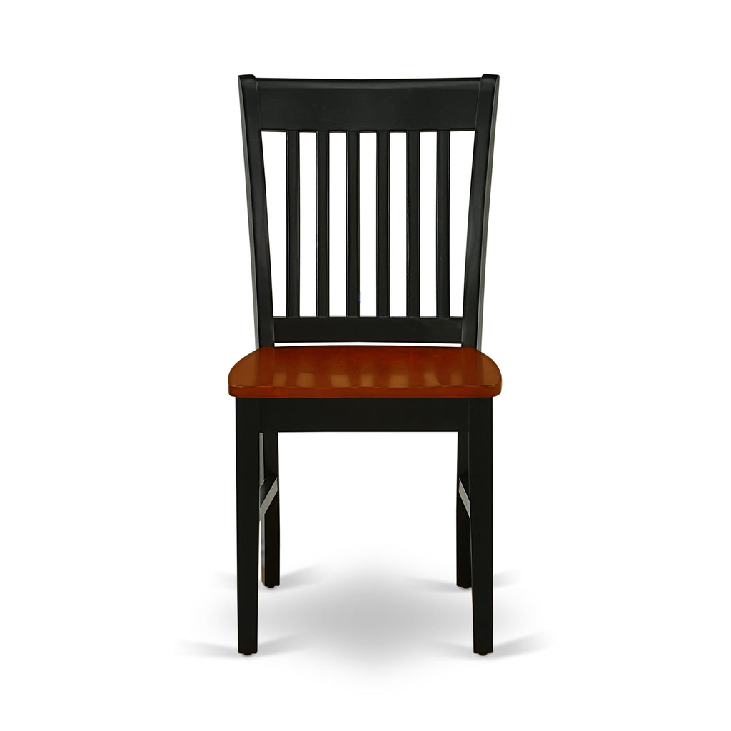 East West Furniture NFC-BCH-W Norfolk Dining Chairs - Slat Back Wood Seat Kitchen Chairs