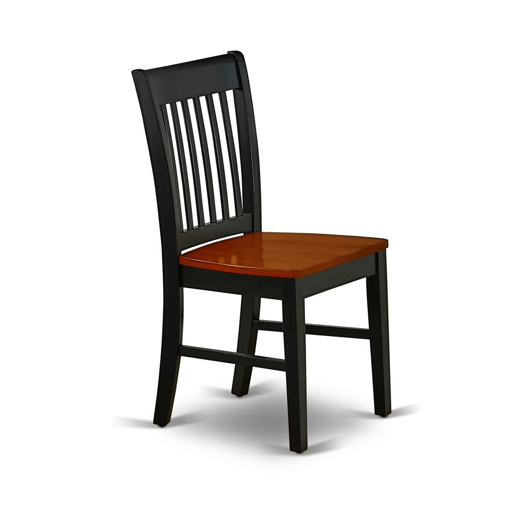 East West Furniture NFC-BCH-W Norfolk Dining Chairs - Slat Back Wood Seat Kitchen Chairs