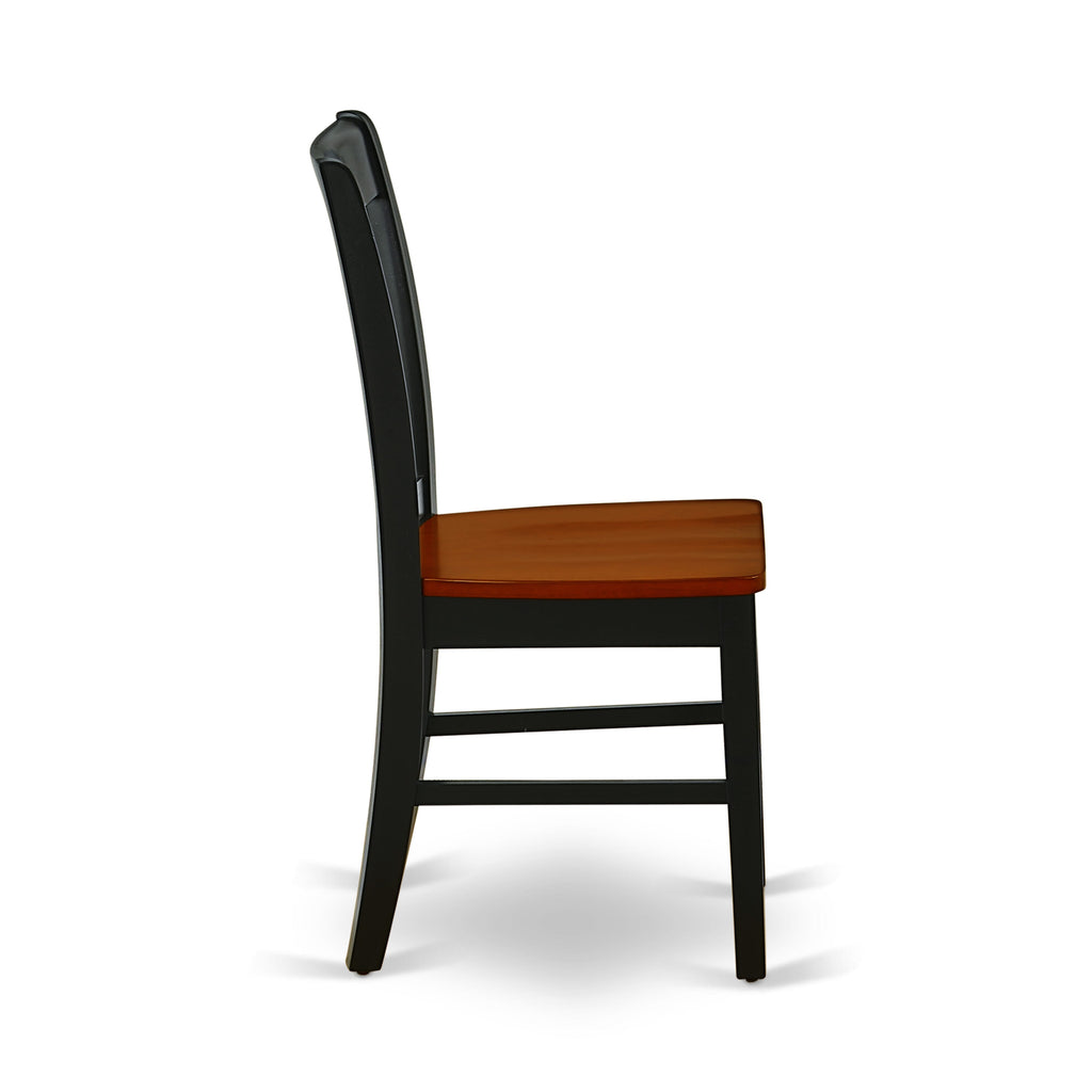 East West Furniture NFC-BCH-W Norfolk Dining Chairs - Slat Back Wood Seat Kitchen Chairs