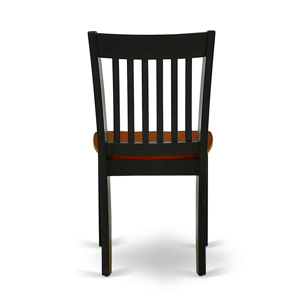 East West Furniture NFC-BCH-W Norfolk Dining Chairs - Slat Back Wood Seat Kitchen Chairs