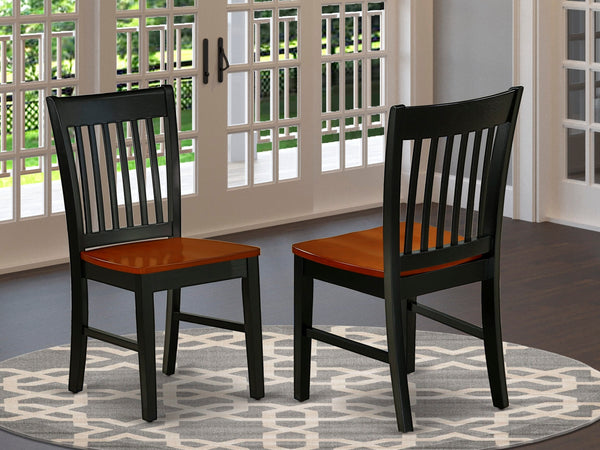 East West Furniture NFC-BCH-W Norfolk Dining Chairs - Slat Back