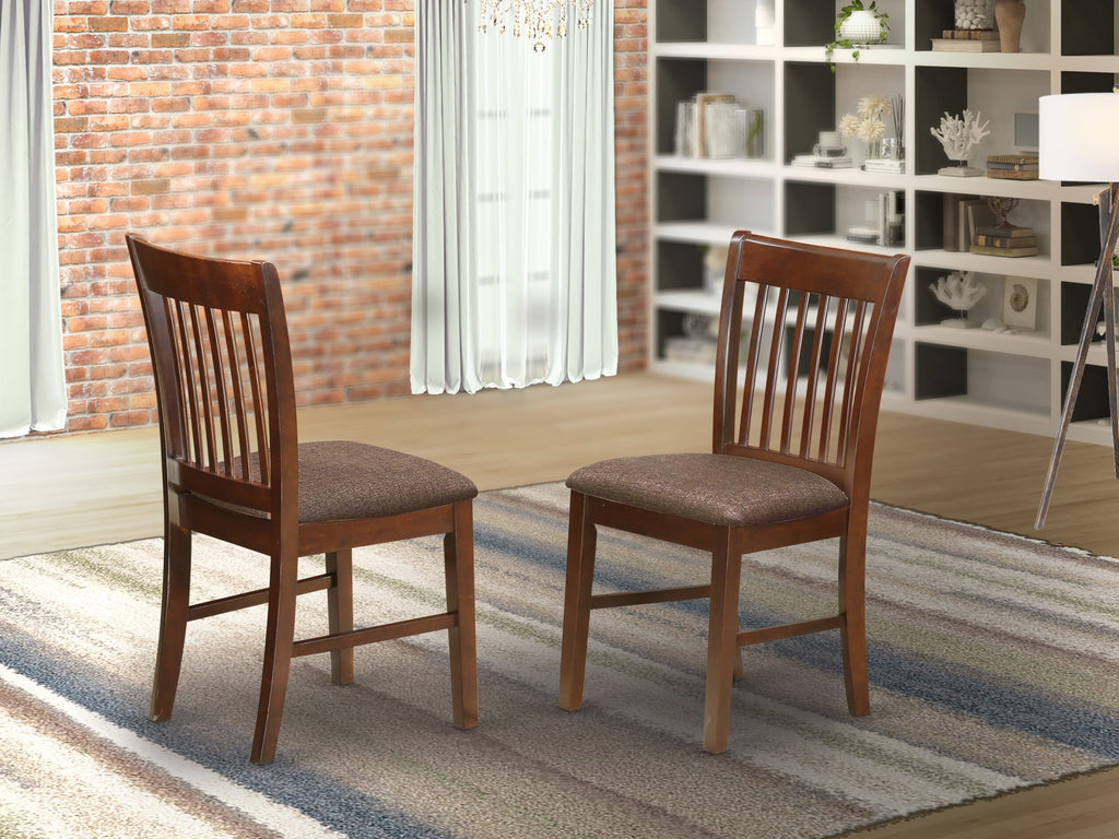 East West Furniture NFC-MAH-C Norfolk Dinette Chairs - Linen Fabric Upholstered Wooden Chairs