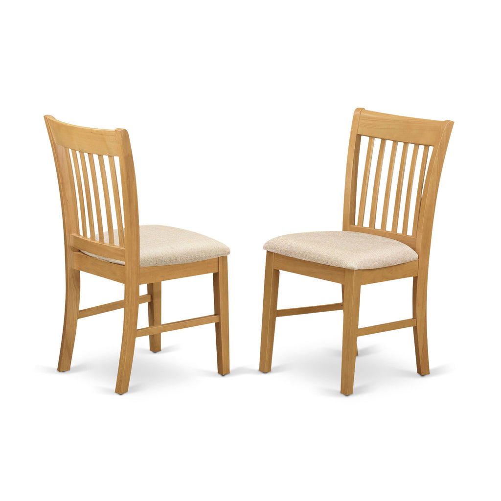 East West Furniture NFC-OAK-C Norfolk Kitchen Dining Chairs - Linen Fabric Upholstered Wood Chairs