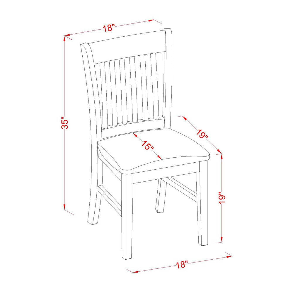 East West Furniture NFC-OAK-C Norfolk Kitchen Dining Chairs - Linen Fabric Upholstered Wood Chairs