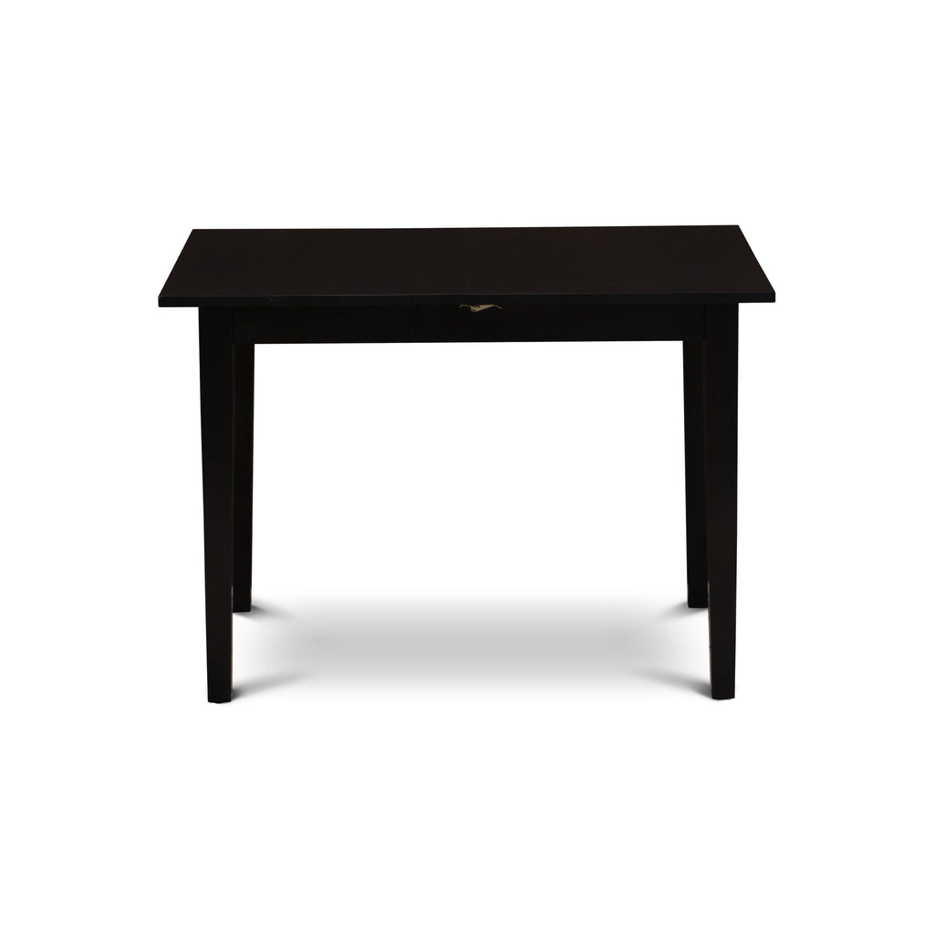 East West Furniture NFT-BLK-T Norfolk Kitchen Table - a Rectangle Dining Table Top with Butterfly Leaf, 32x54 Inch, Black