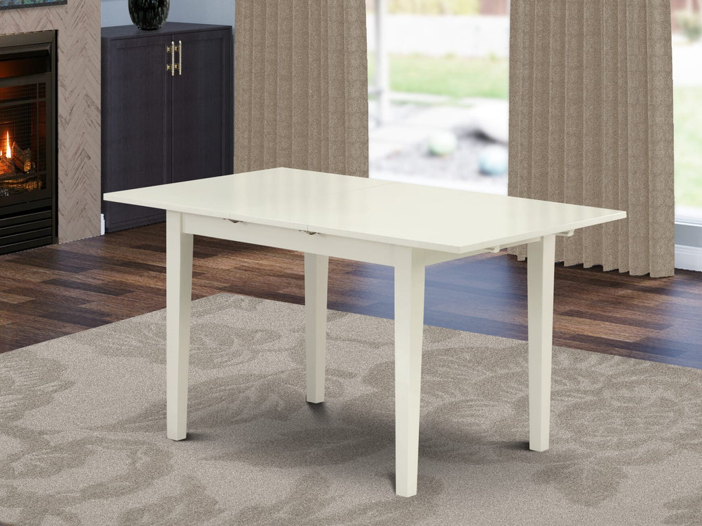 East West Furniture NFT-LWH-T Norfolk Kitchen Table - a Rectangle Dining Table Top with Butterfly Leaf