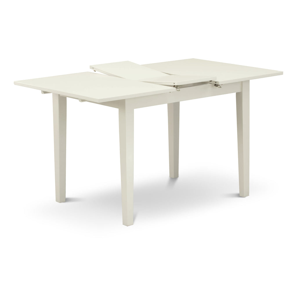 East West Furniture NFT-LWH-T Norfolk Kitchen Table - a Rectangle Dining Table Top with Butterfly Leaf