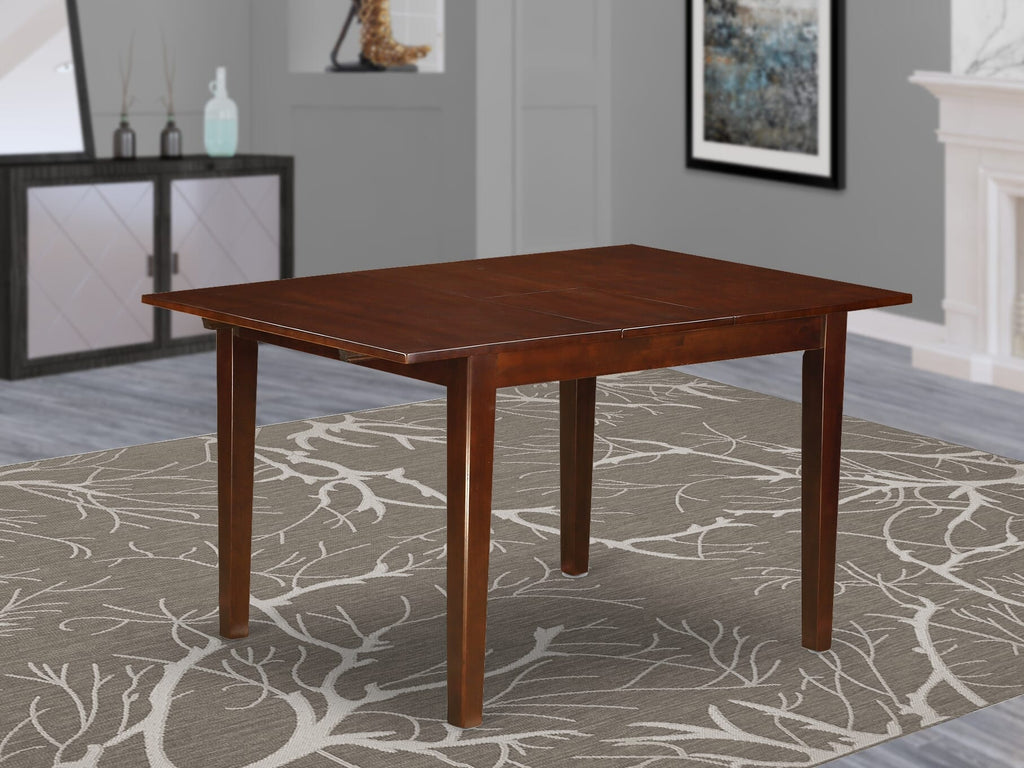 East West Furniture NFT-MAH-T Norfolk Dining Room Table - a Rectangle kitchen Table Top with Butterfly Leaf