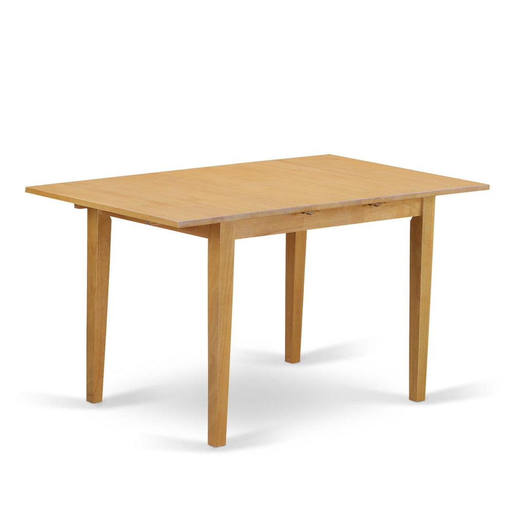 East West Furniture NFT-OAK-T Norfolk Kitchen Dining Table - a Rectangle Solid Wood Table Top with Butterfly Leaf
