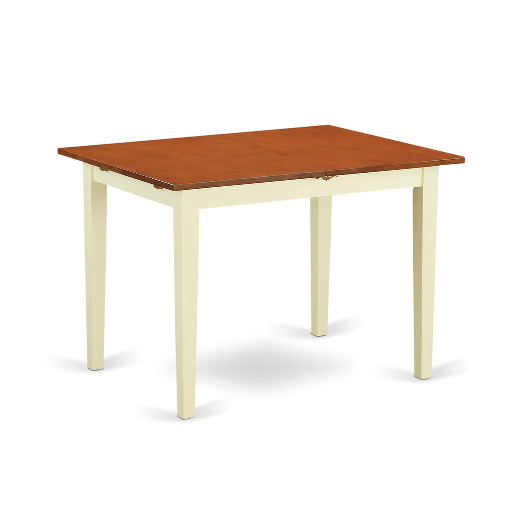 East West Furniture NFT-WHI-T Norfolk Kitchen Dining Table - a Rectangle Wooden Table Top with Butterfly Leaf
