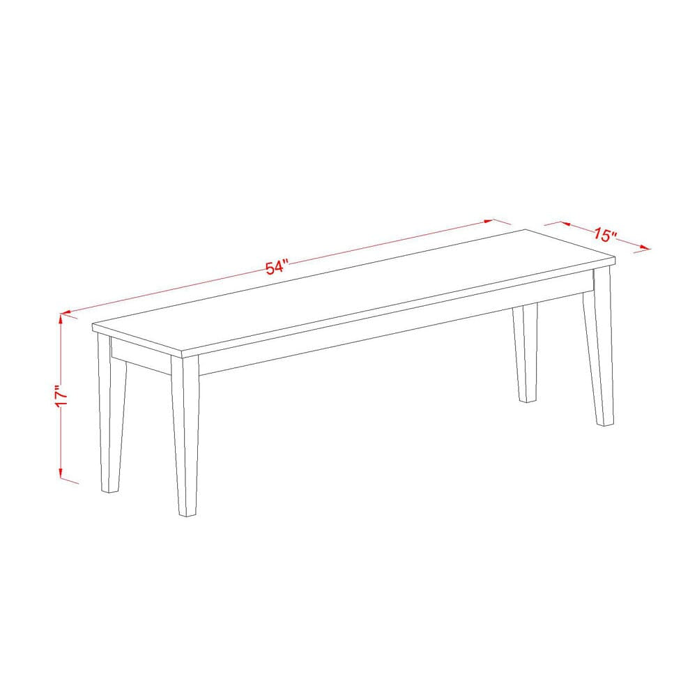 East West Furniture NIB-WHI-W Nicoli Dining Room Bench with Wood Seat