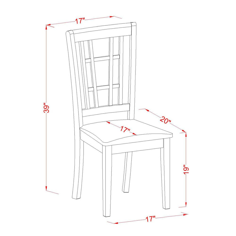 East West Furniture NIC-BLK-LC Nicoli Dining Room Chairs - Faux Leather Upholstered Wood Chairs