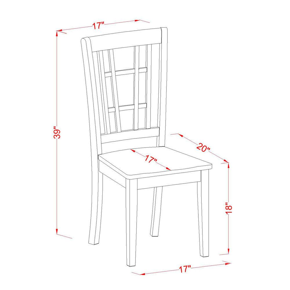 East West Furniture DLNI3-BMK-W 3 Piece Dining Room Furniture Set Contains a Round Kitchen Table with Dropleaf and 2 Dining Chairs, 42x42 Inch, Buttermilk & Cherry