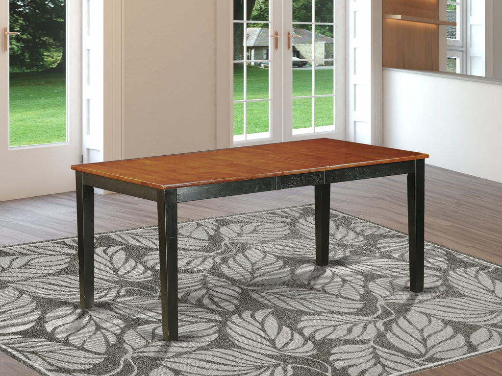 East West Furniture NIT-BLK-T Nicoli Dining Room Table - a Rectangle kitchen Table Top with Butterfly Leaf