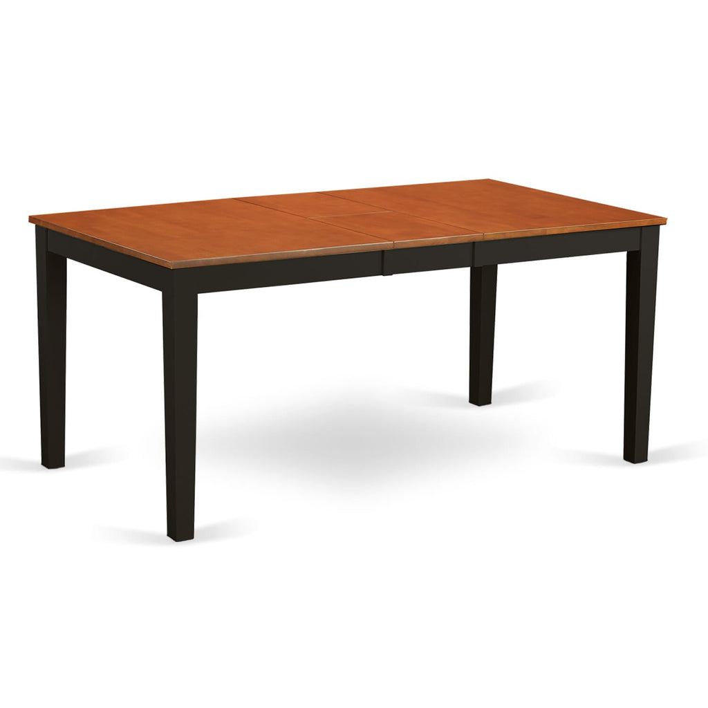 East West Furniture NIT-BLK-T Nicoli Dining Room Table - a Rectangle kitchen Table Top with Butterfly Leaf
