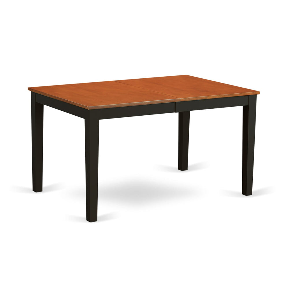 East West Furniture NIT-BLK-T Nicoli Dining Room Table - a Rectangle kitchen Table Top with Butterfly Leaf