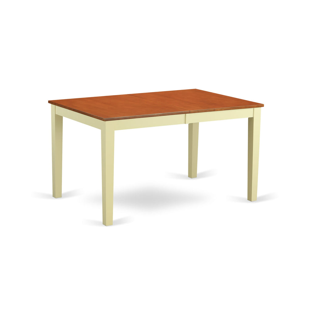 East West Furniture NIT-WHI-T Nicoli Modern Dining Table - a Rectangle Kitchen Table Top with Butterfly Leaf