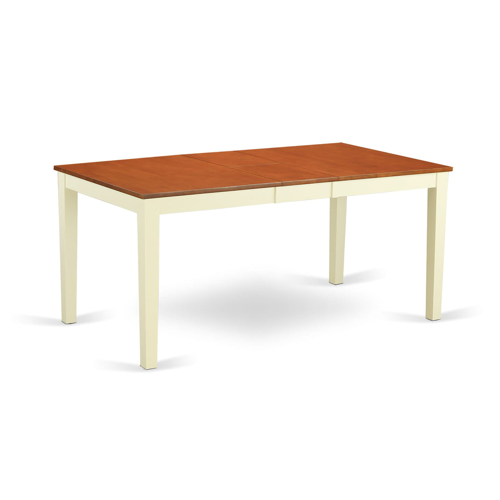 East West Furniture NIT-WHI-T Nicoli Modern Dining Table - a Rectangle Kitchen Table Top with Butterfly Leaf