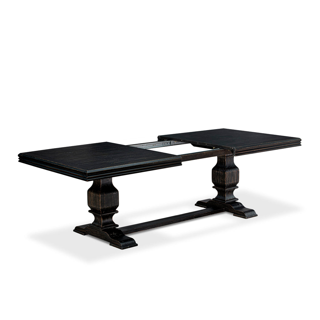 Luxe by East West Furniture NKLA7-SBB-47 7 Pieces Kitchen table Set includes a Rectangular Dining Table and 6 Light Sable Linen Fabric Kitchen Chairs with Black legs - Sand Blasting Black finish